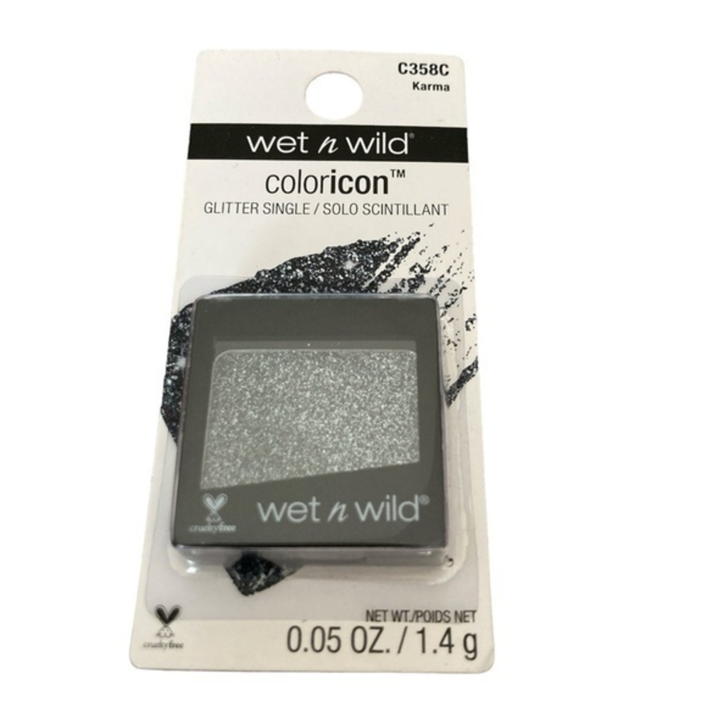 ColorIcon shimmer Single Eye Shadow Glittery karma charcoal gray NEW Wet N Wild